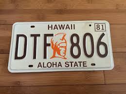 1981 Hawaii License Plate Tag DTF 806 | eBay