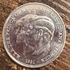 1981 CROWN COIN THE ROYAL WEDDING OF PRINCE CHARLES & LADY ...