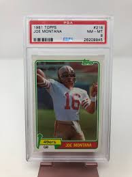 1981 TOPPS JOE MONTANA SAN FRANCISCO 49ERS ROOKIE RC #216 HOF PSA 8 NM-MT | eBay Australia