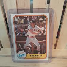 Kirk Gibson 1981 Fleer Base Set Baseball Card Detroit Tigers ...