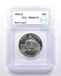 1982-D Washington Commemorative Half Dollar MS68 PL ICG ...