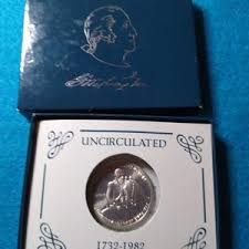 1982 D First Modern Comm. Coin George Washington Half Dollar 90 Percent Silver Uncirculated Mint Box Included - Etsy