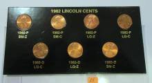 Sold at Auction: 1982 P & D Lincoln Cent 7 Coin Variety Set ...