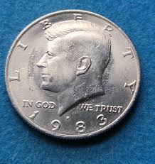 1983-P Kennedy Half Dollar “No FG” Error – Grease Filled Die ...
