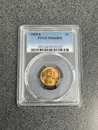 1955 - S United States Lincoln Small Cent - PCGS - MS66 - Red | eBay