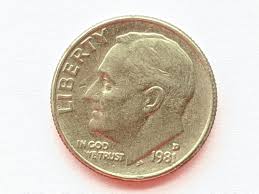 1981 D Roosevelt Dime USA Coin; F Condition United States of ...