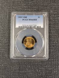 1909 VDB MS 66 RB Lincoln Wheat Cent 1c PCGS - Well Struck Coin w/Great Color | eBay