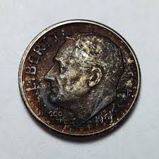 1961-D 10c Roosevelt Silver Dime - Deep Colorful Toning - BU ...