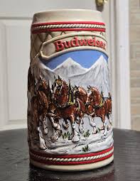 Vintage Ceramic Budweiser Beer Stein Christmas Collector's ...