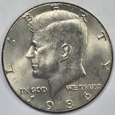 1986 Kennedy Half Dollar Denver Mint AU Condition Collector ...