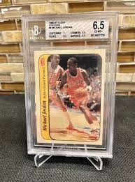 Michael Jordan 1986-87 Fleer Basketball Rookie Sticker #8 BGS 6.5 Chicago Bulls | eBay