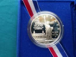 1986 S LIBERTY ELLIS ISLAND Silver Dollar $1 PROOF with box ...