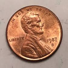 1987 D Lincoln Penny RD - Etsy