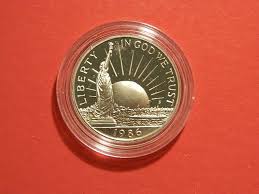 1986-S STATUE OF LIBERTY PROOF HALF DOLLAR COMMEM CLAD IN ...