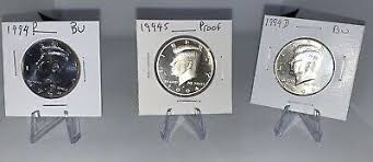 1994 P D S S Kennedy Half Dollar Year Clad Proof & BU US 3 ...