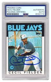 Cecil Fielder Signed Blue Jays 1986 Topps Rookie Baseball ...