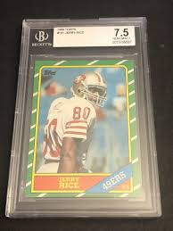 1986 Topps Jerry Rice Beckett BGS 7.5 NM+ Near Mint+ Rookie ...