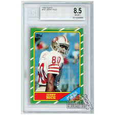 Jerry Rice 1986 Topps Rookie Card #161 BGS 8.5 NM-MT+ ...