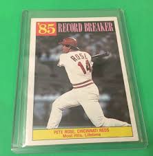 PETE ROSE 1986 TOPPS BASEBALL CARD #206 Cincinnati Reds '85 ...
