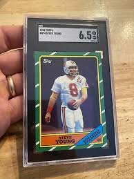 Steve Young NFL Rookie SGC 6.5 Vintage Topps 1986 Collector Card Man Cave Bucs | eBay