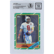 Steve Young Tampa Bay Buccaneers Autographed 1986 Topps #374 Beckett Fanatics Witnessed Authenticated 10 Rookie Card