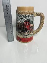 1987 Budweiser Clydesdale Collector Holiday Beer Stein "C ...
