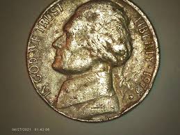 1975-D/D Jefferson nickel Off-center, RPM, filled in mint ...