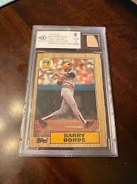 1987 Topps Barry Bonds #320 Excel or Better 8 with Game-Used Bat | eBay