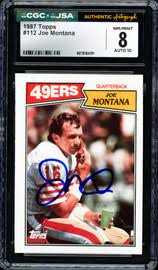 Joe Montana Autographed 1987 Topps Card #112 San Francisco ...