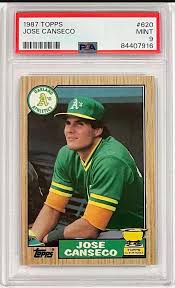 1987 Topps #620 Jose Canseco Rookie Cup PSA 9 Mint Rare ...
