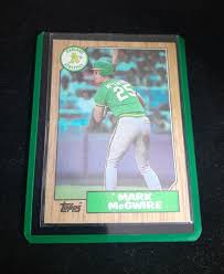 Topps Mark McGwire 1987 #366 Rookie RC ERROR YELLOW ROUND DONUT SPOT A's MLB | eBay