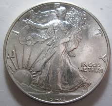 1992 Walking Liberty Silver Eagle Bullion, With * Natural ...