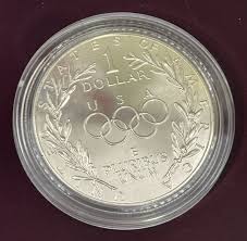 1988 Uncirculated Olympic Dollar Silver Commemorative With ...