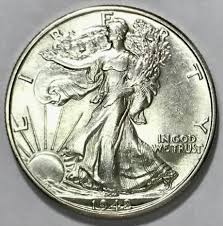 1942 Walking Liberty Half Dollar - Lustrous Gem Brilliant ...