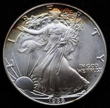 1988 USA $1 AMERICAN SILVER EAGLE .999 PURE SILVER 1 Oz ...