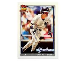 Don Mattingly Error Card "10 Hits" 1991 Topps Baseball #100 ...
