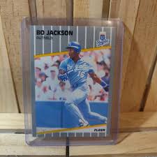 Bo Jackson 1989 Fleer Baseball Card Kansas City Royals Base ...
