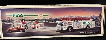 NIB 1989 Hess Toy Fire Truck in Orig Box Dual Sound Siren Real Head/Tail Lights | eBay