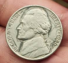 1986 D Mint Mark Jefferson Nickel Error Rare Coin Doubling ...