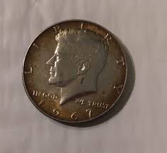 1967 Rainbow Toned JFK Kennedy Half Dollar 40% Silver ...