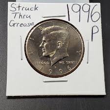 1996 P Kennedy Clad Half Dollar Coin OBV Struck Thru Grease ...