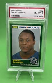 BARRY SANDERS 1989 SCORE FOOTBALL ROOKIE CARD #257 - PSA NM ...