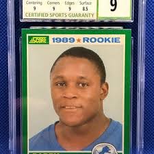 1989 Score Football Barry Sanders Rookie CSG Mint 9 Detroit ...