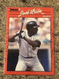 Rare 1990 Donruss Baseball Jose Uribe San Francisco Giants ...