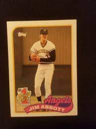 1989 Topps Jim Abbott Rookie Los Angeles California Angels #573 #1 Draft Pick | eBay