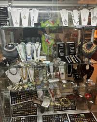 Many neat pieces and jewelry located in these display cases ...