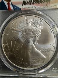 2024-(P) SILVER EAGLE STAR PRIVY PCGS MS70 FIRST DAY ISSUE DONALD TRUMP SIG | eBay