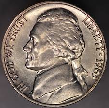 1963 BU JEFFERSON NICKEL FRESH FROM AN ORIGINAL ROLL - LOT ...