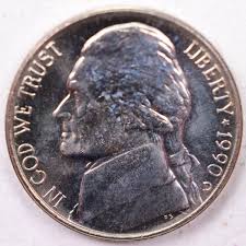 1990-D Jefferson Nickel, Uncirculated coin, Store #UN990D