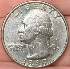 1990 D Washington Quarter Beautiful Brilliant Gray Toned ...